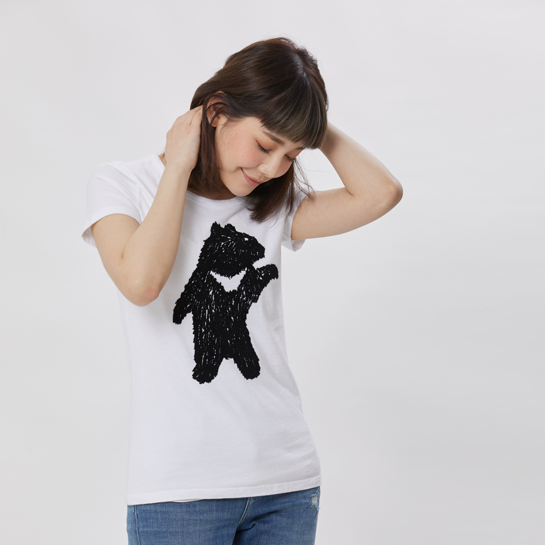 台灣黑熊 Formosa 短袖 蜜桃棉 女T 戀人白