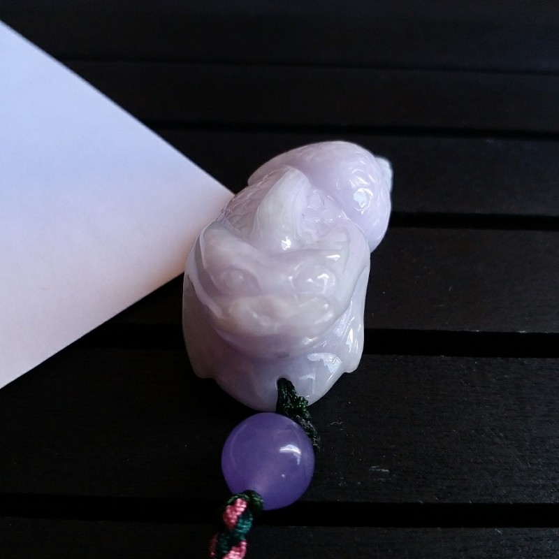 紫羅蘭吸財金蟾, 天然翡翠A玉, 緬甸玉, Jade, Jadeite