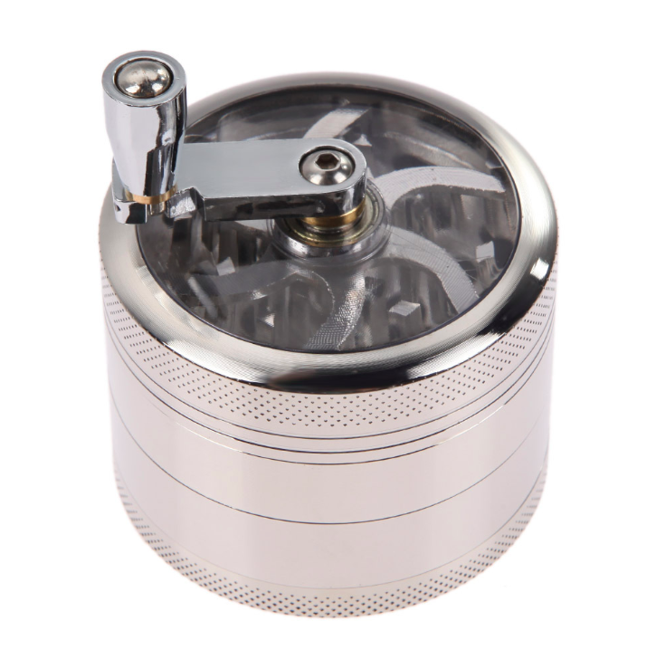 Mill Handle 美國鋅合金四層式手桿款煙草研磨器 63mm