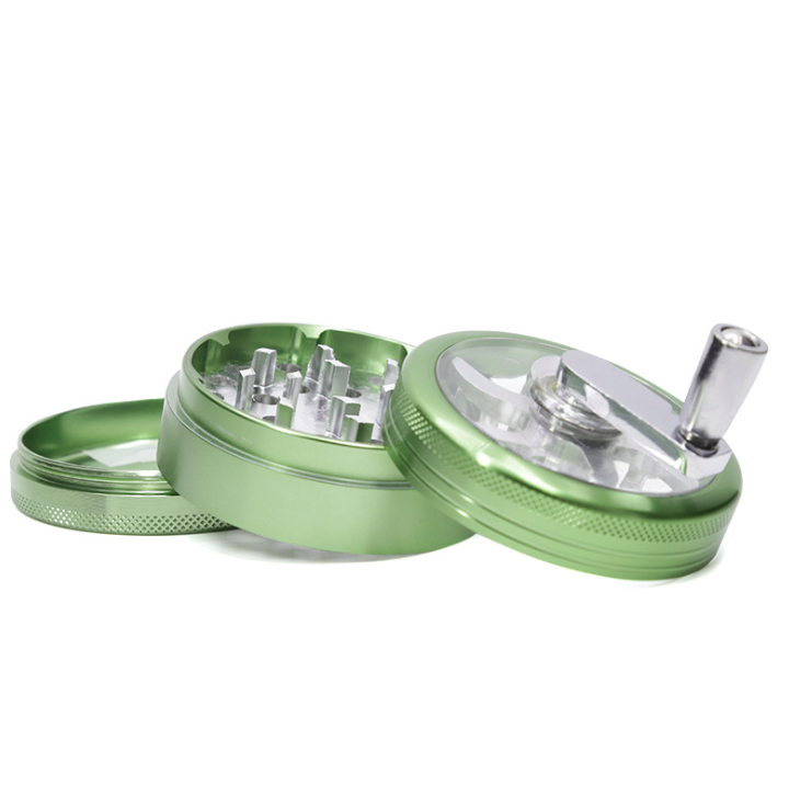 美國原裝進口 Mill Handle 鋅合金三層式手桿款煙草研磨器 63mm