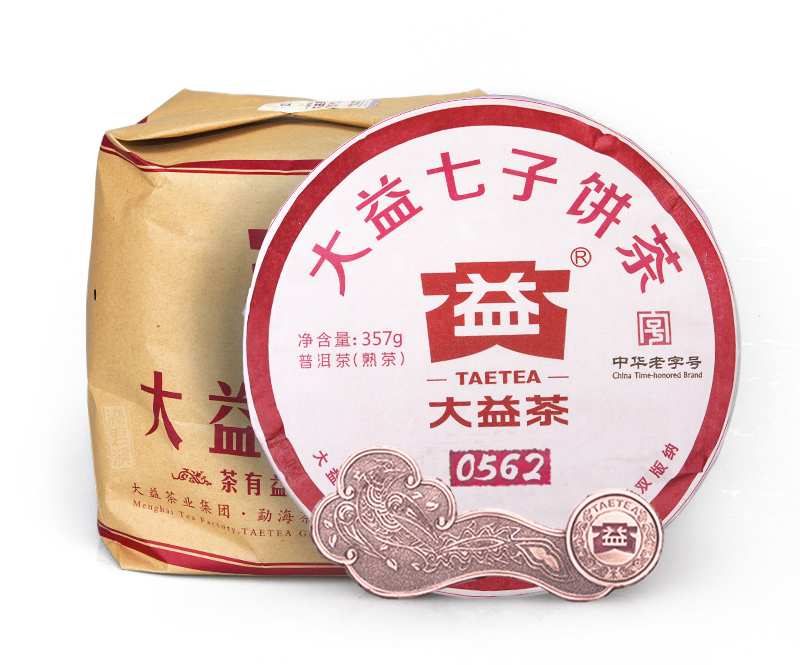 2018年大益普洱熟茶0562 1801批357克茶餅