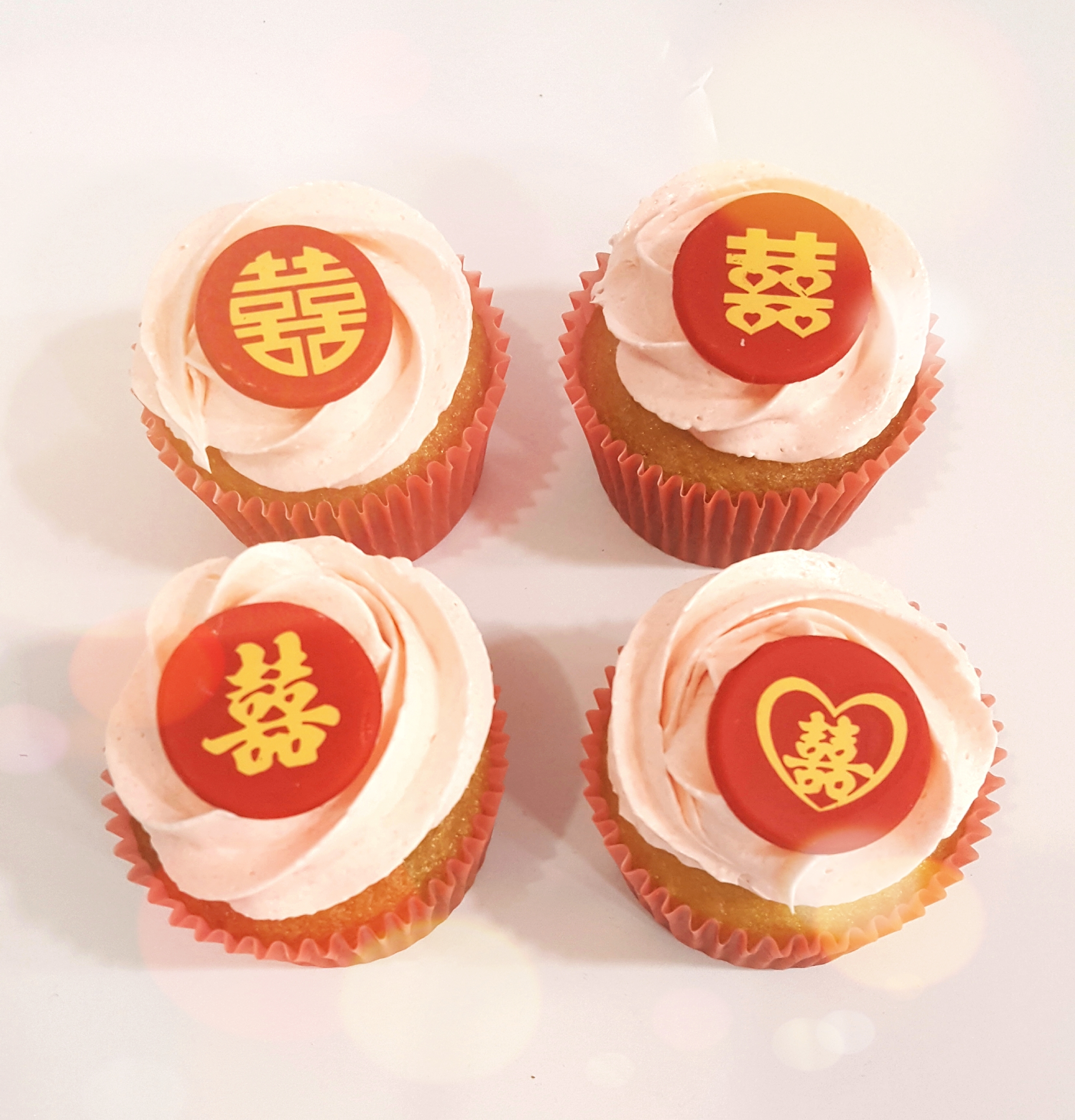 『囍』糖皮奶油霜杯子蛋糕