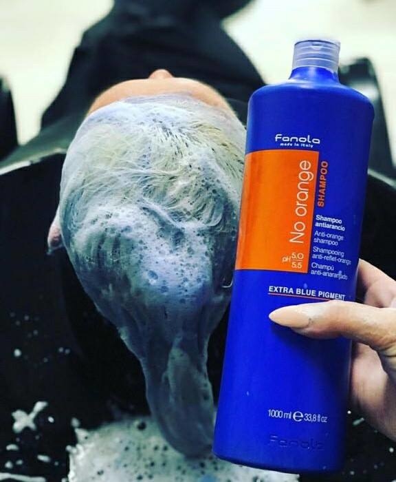 意大利Fanola No Orange 去橙洗髮水 去橙奶奶灰髮護色鎖色 藍色洗髮水