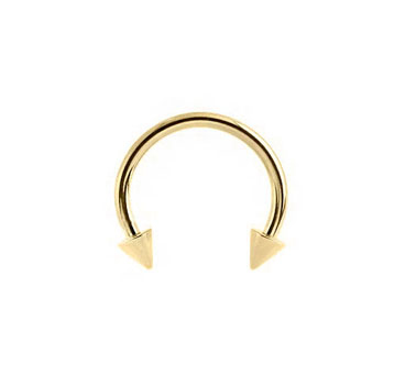 14k Gold Circular Barbell With Cones