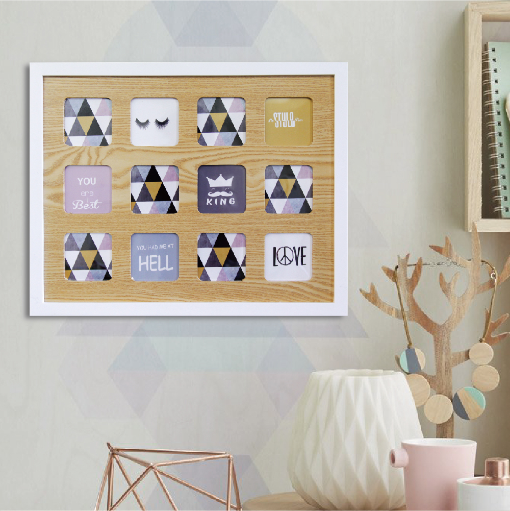 繽紛北歐木紋12框組-(大)