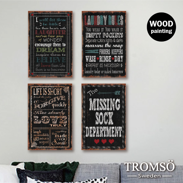 實木無框畫板畫-文字宣言-W816