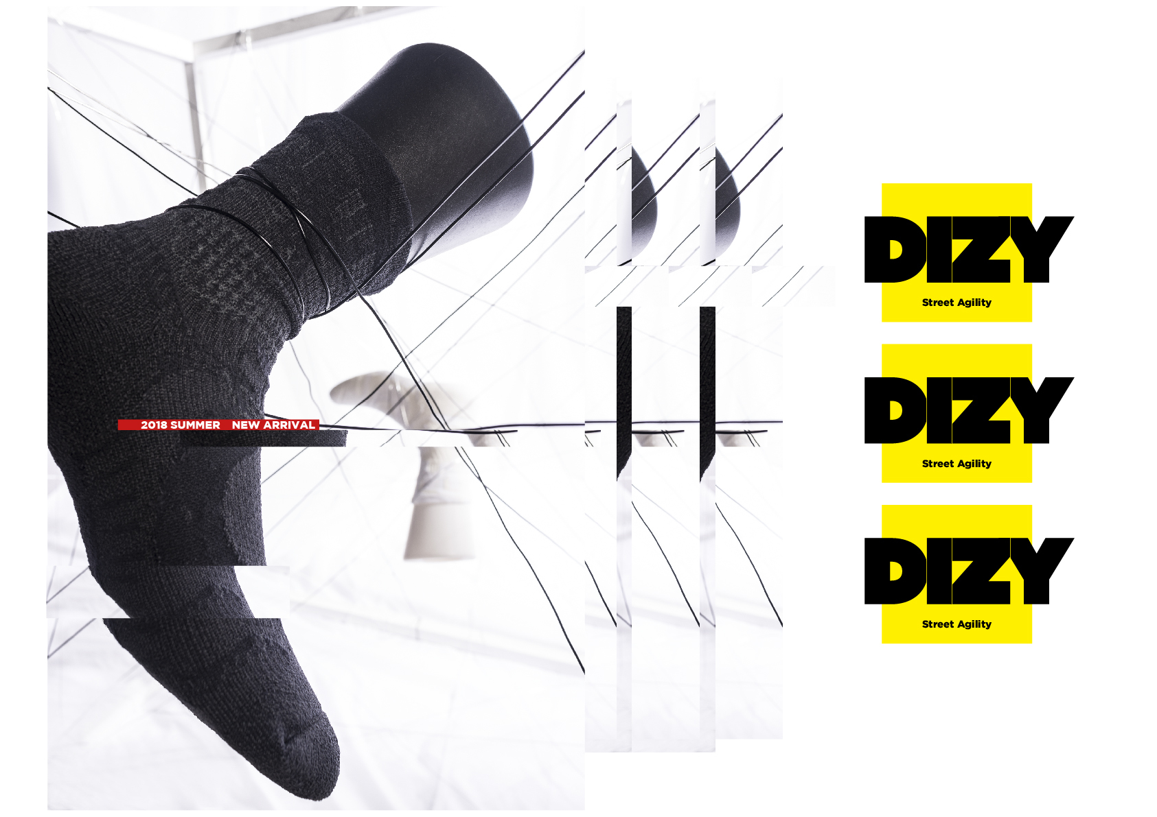 台灣襪子設計品牌nozzle quiz 經典"STREET AGILITY" 系列長襪｜2018 Summer "Street Agility" DIZY新款企劃