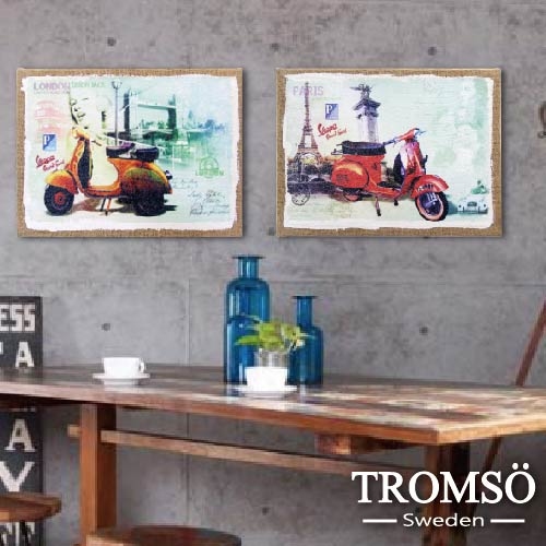 美式麻布無框畫-W715偉士之旅