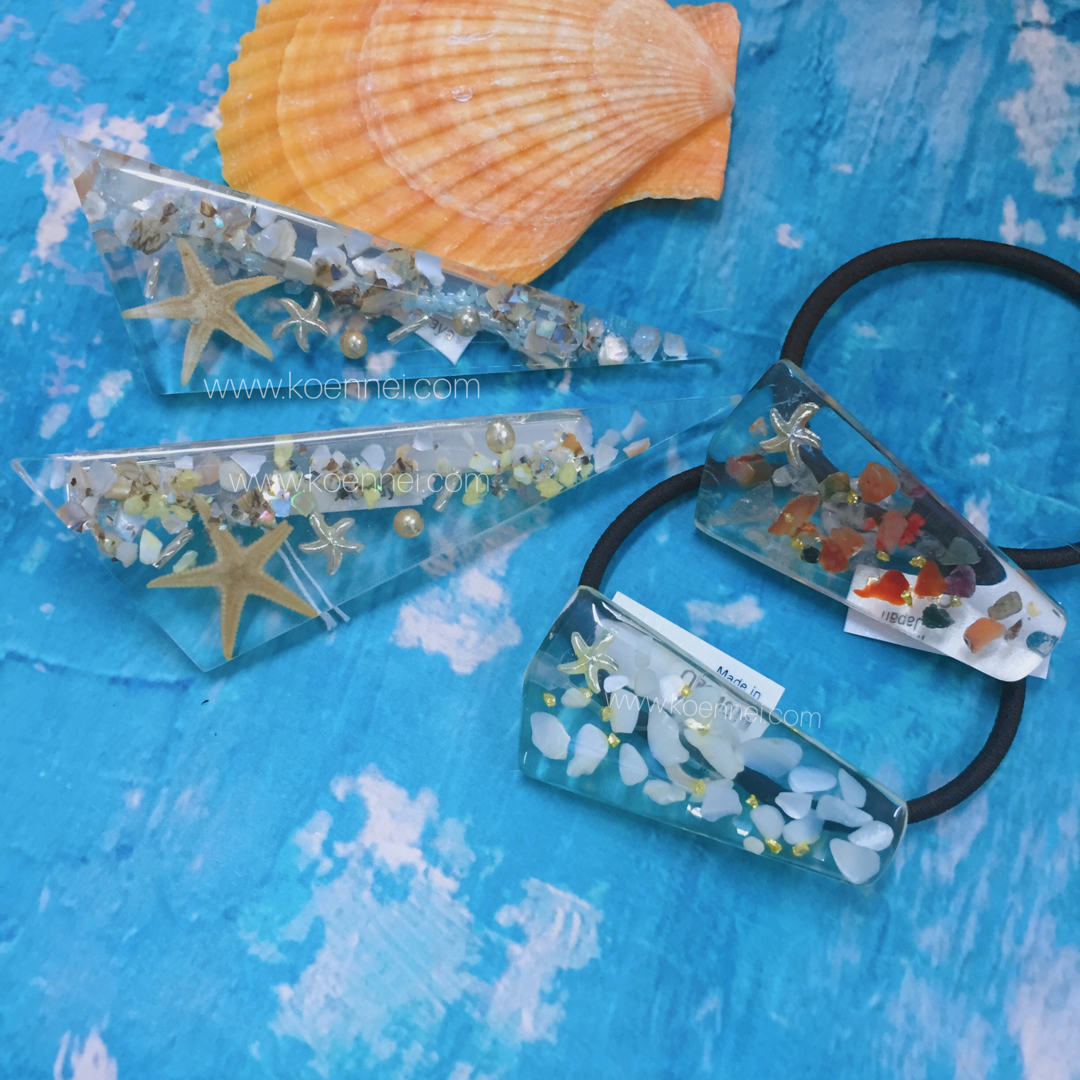 日本海星貝殼片三角髮夾/髮圈