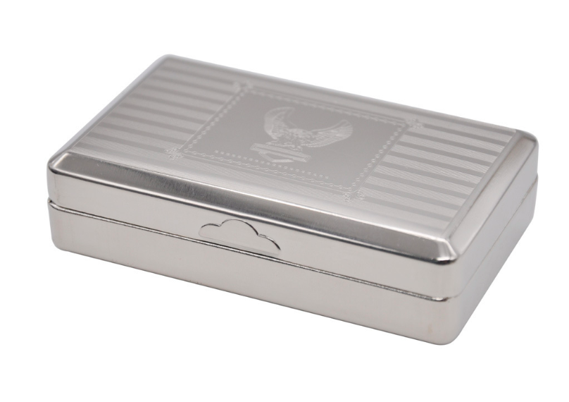 進口不鏽鋼翻蓋煙盒 SPTE 100mm - 精緻飛鷹款金屬香菸收納盒 附贈捲菸紙