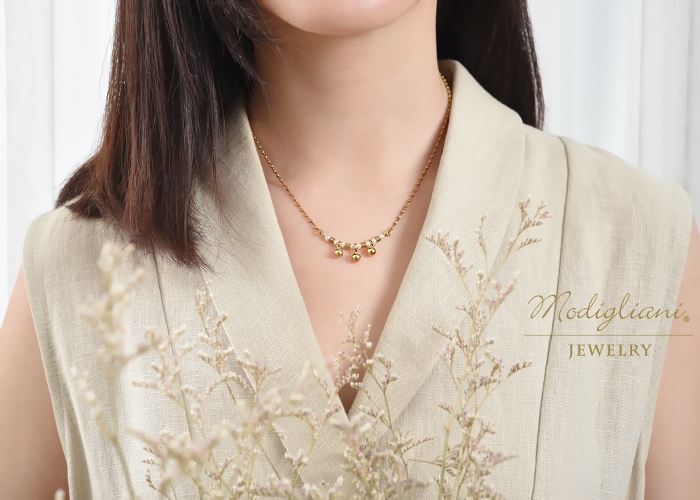 晶瑩淚珠鎖骨項鍊