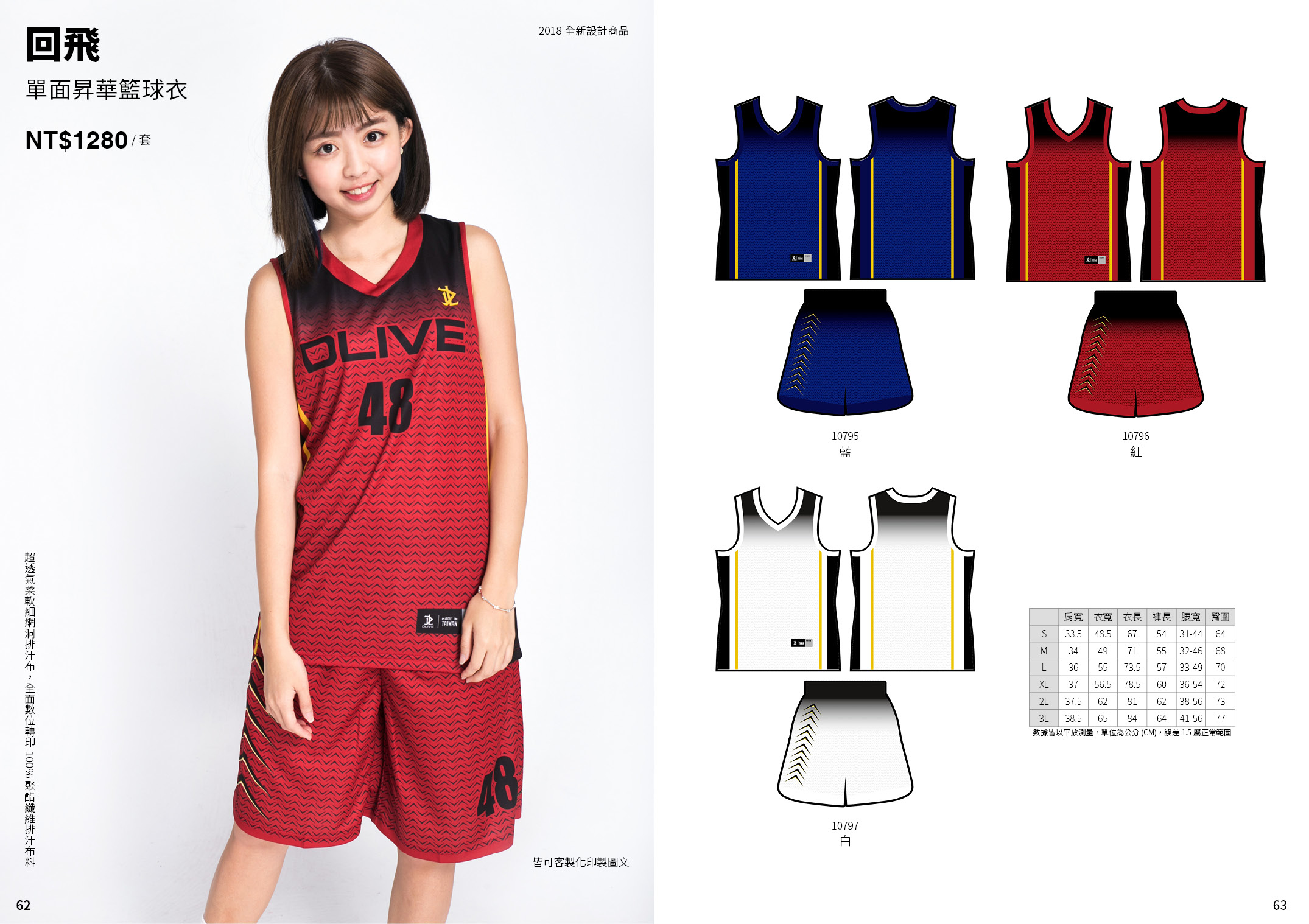 單面昇華V領籃球服 - 回飛