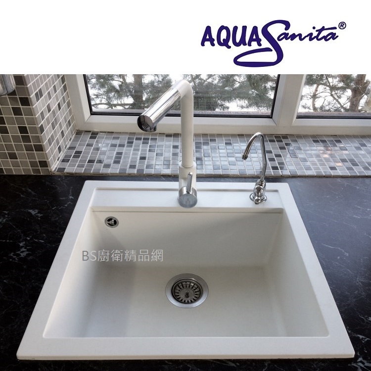 BS】AquaSanita歐洲花崗岩廚房伸縮龍頭TAP 2383-601黑/2383-710白 BS】AquaSanita歐洲花崗岩廚房伸縮龍頭TAP 2383-601黑/2383-710白