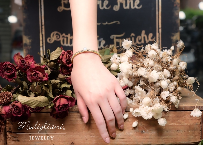 復古女伶天然珍珠手環