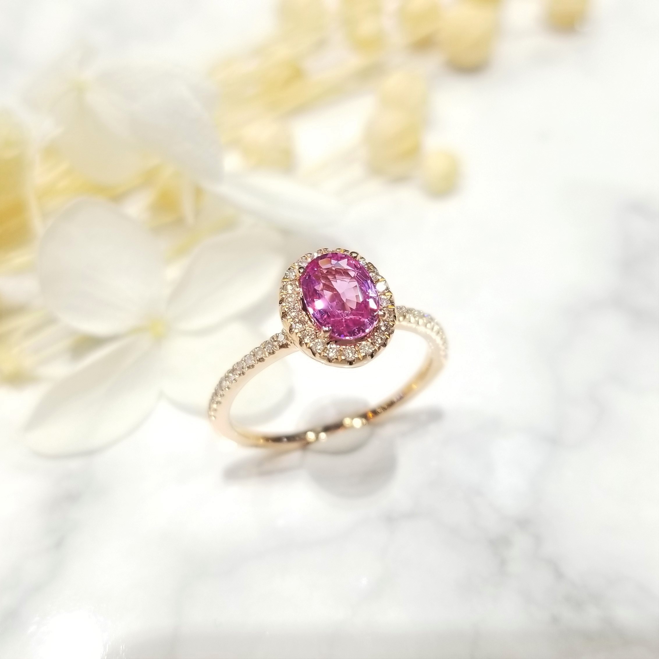 18K White Gold 0.98ct Sapphire and Diamond Ring