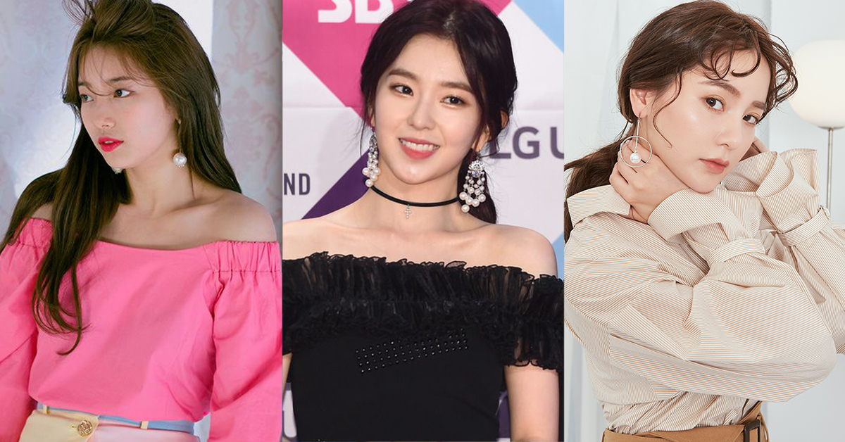 韓國珍珠明星耳環耳夾搭配垂墜貼耳圈圈復古