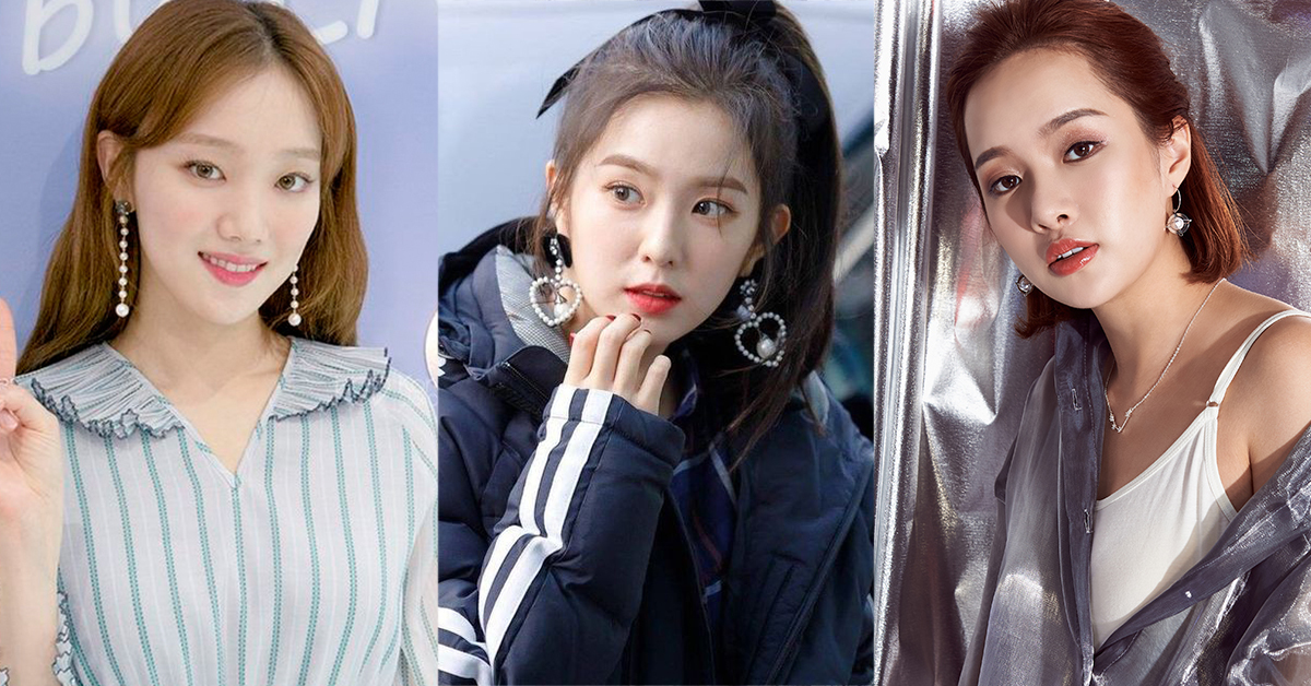 韓國珍珠明星耳環耳夾搭配