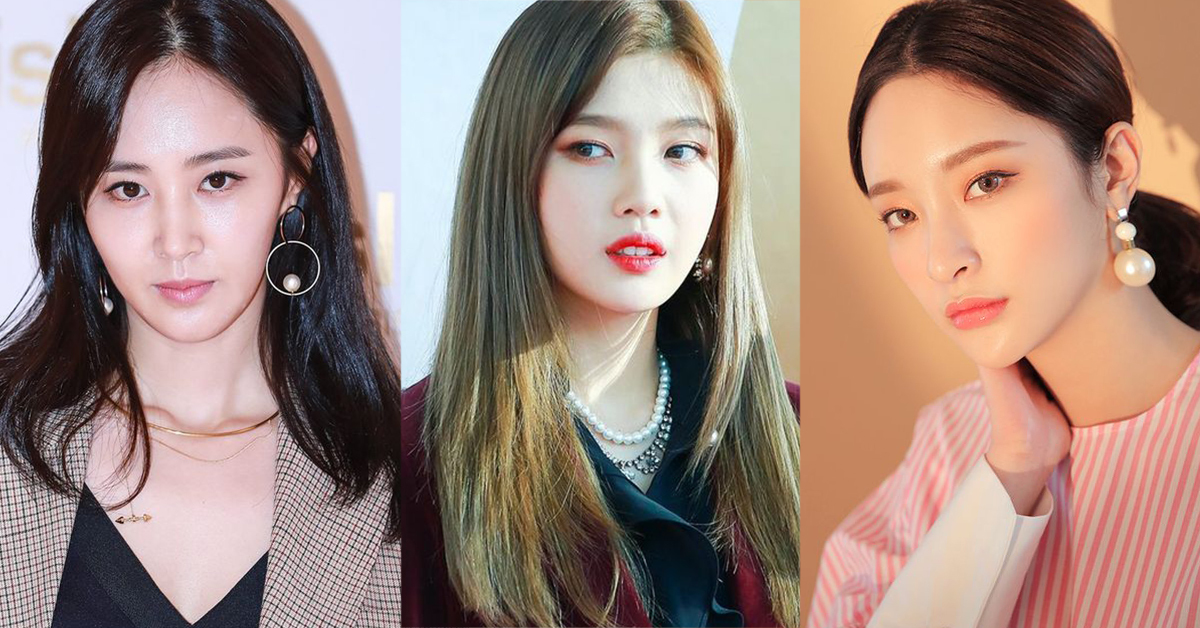 韓國珍珠明星耳環耳夾搭配垂墜貼耳圈圈復古