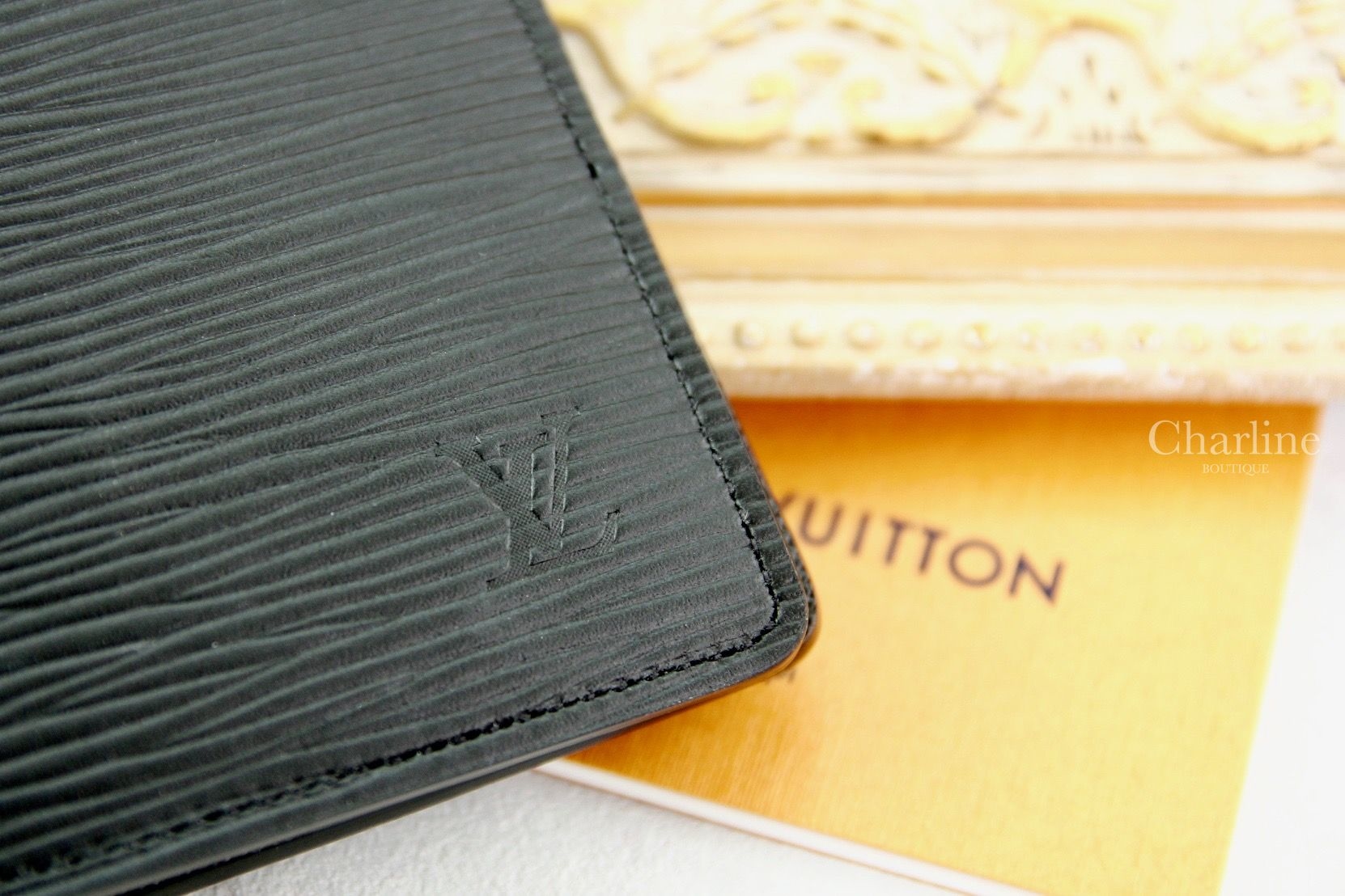 Louis Vuitton Slender Wallet 黑色水波紋短夾