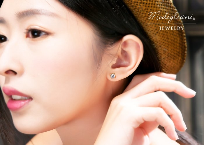 5mm單鑽 貼式耳環