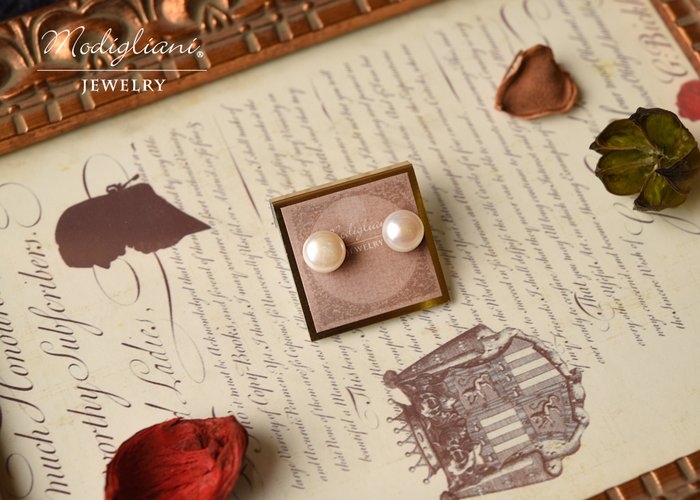 8mm天然珍珠耳環