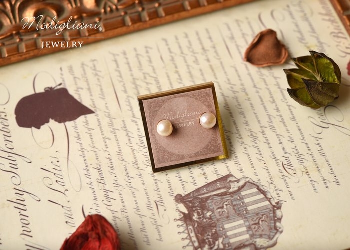 6mm天然珍珠耳環