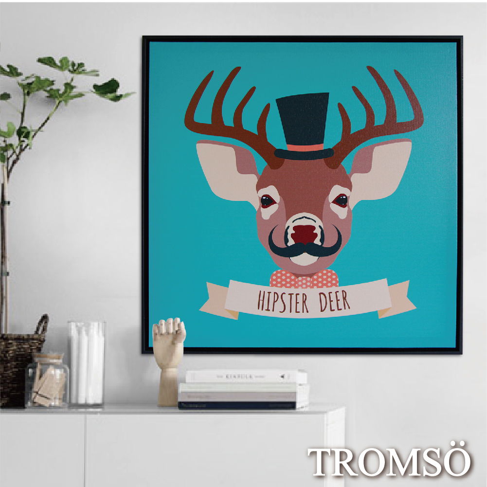 風尚有框畫50x50-翹鬍子麋鹿WA008