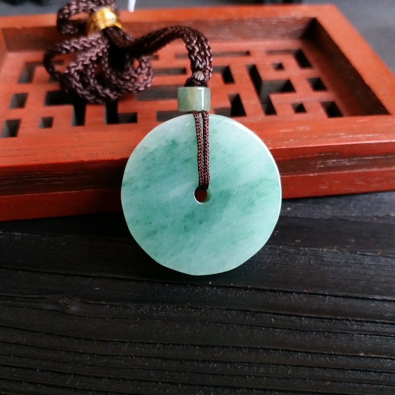 冰糯滿綠平安扣 (29.5mm直徑), 天然翡翠A玉, 緬甸玉, Jade, Jadeite
