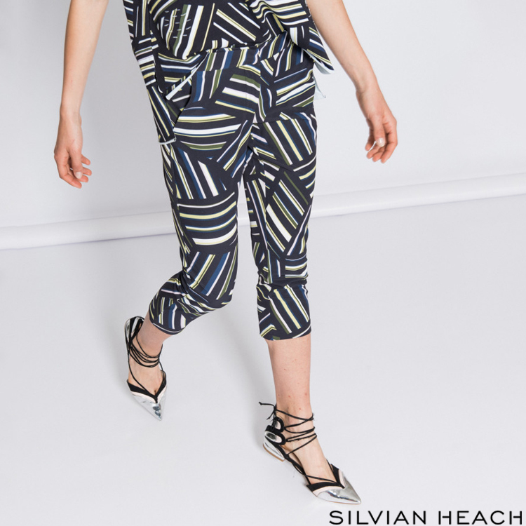 【silvian-heach】交錯直紋七分褲