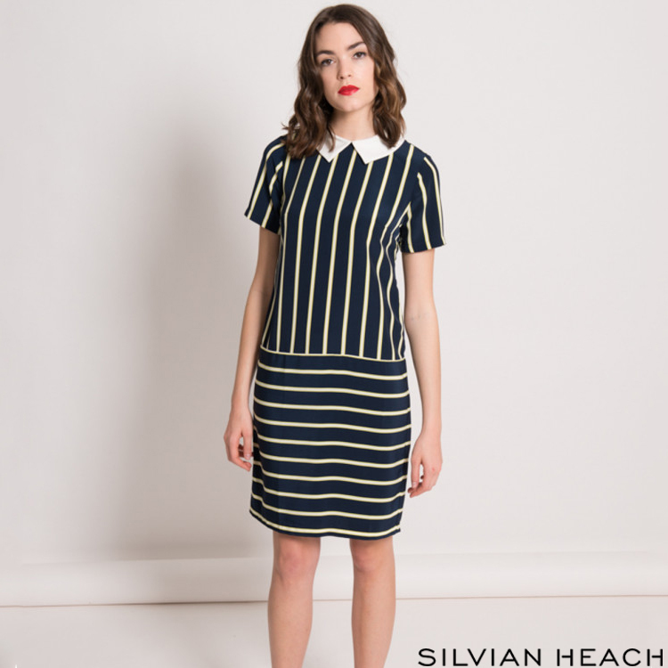【silvian-heach】條紋襯衫領洋裝