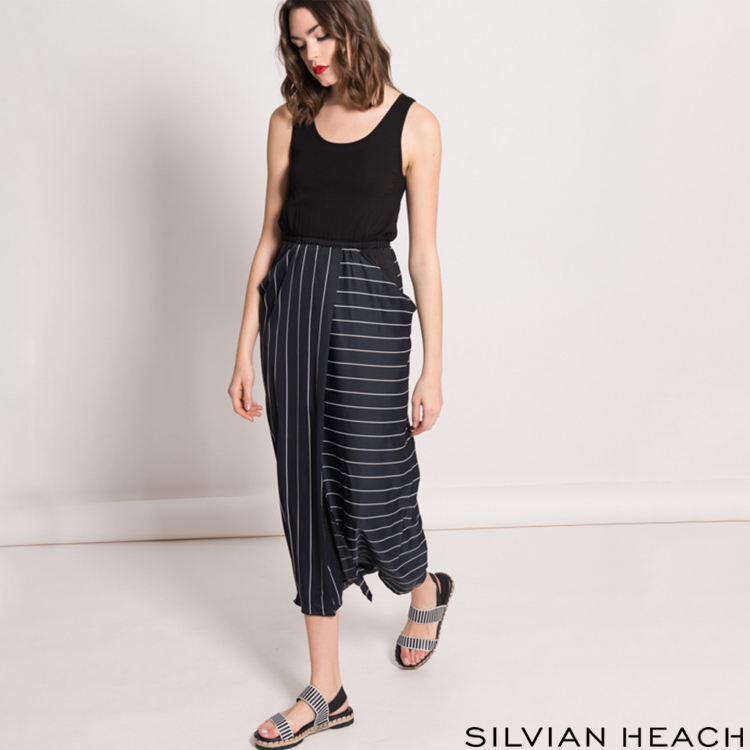 【silvian-heach】背心條紋拼接長洋裝