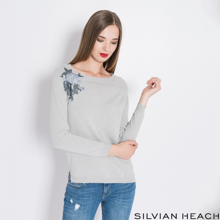 【silvian-heach】花朵刺繡長袖針織衫