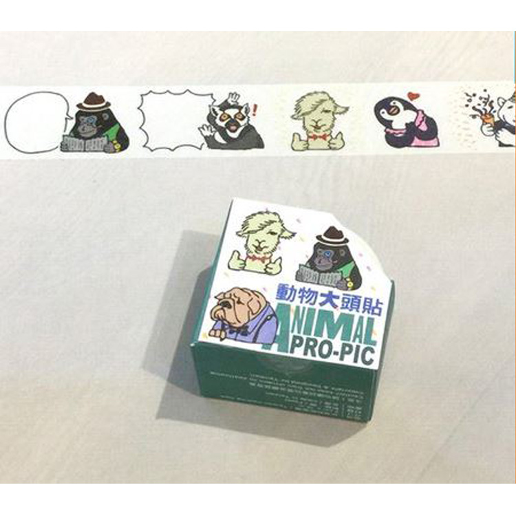 針線球_動物大頭貼_紙膠帶(3公分)