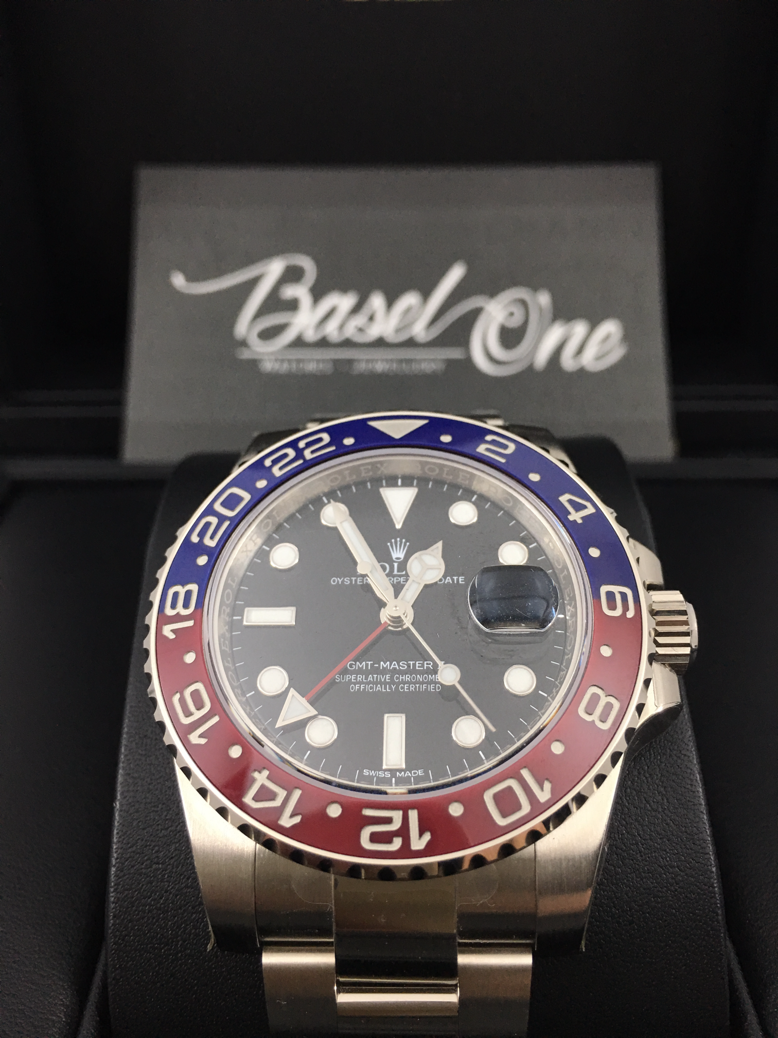 DISCONTINUED BRAND NEW ROLEX 116719BLRO PEPSI RED BLUE OYSTER PERPETUAL GMT-MASTER II WHITE GOLD