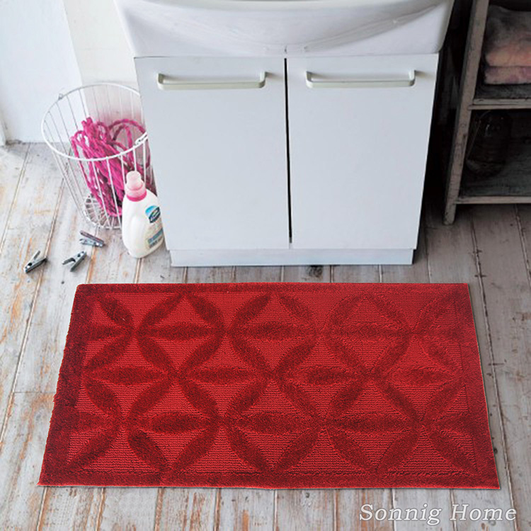 葉紋玄關墊(45x70cm)-紅色