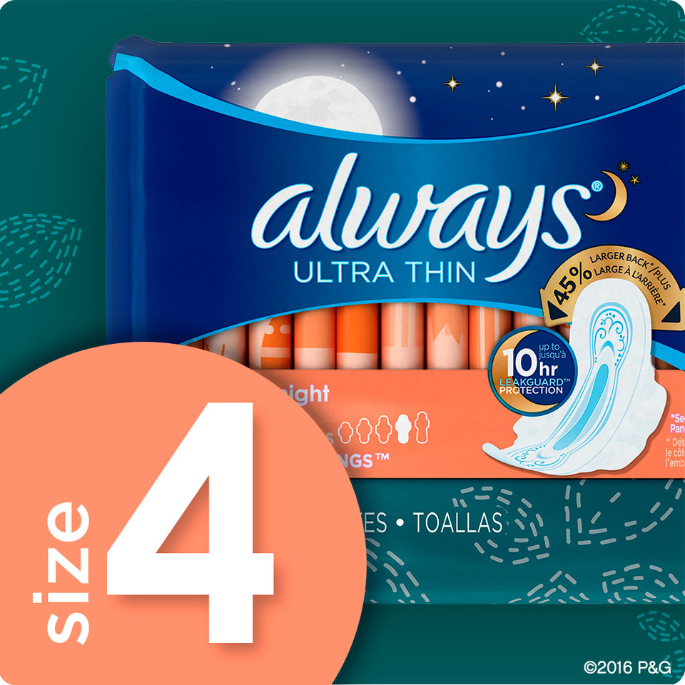 Always 超薄 Fresh系列 夜用護翼衞生巾 24片 (Size 4)