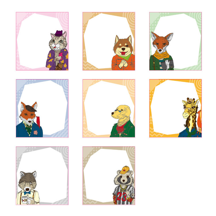 針線球_動物日常對話_插畫便條紙