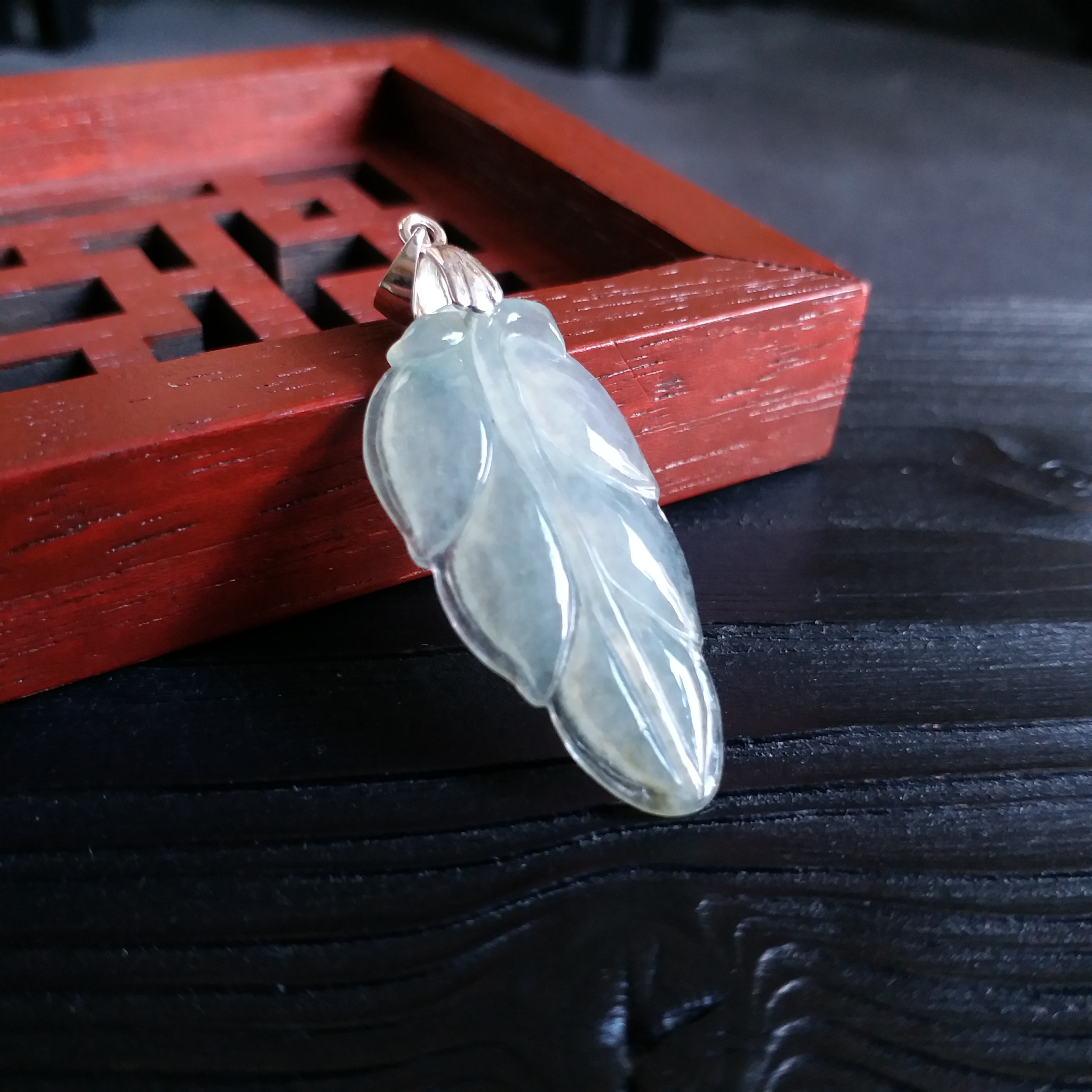 冰種百葉吊墜, 天然翡翠A玉, 緬甸玉, Jade, Jadeite