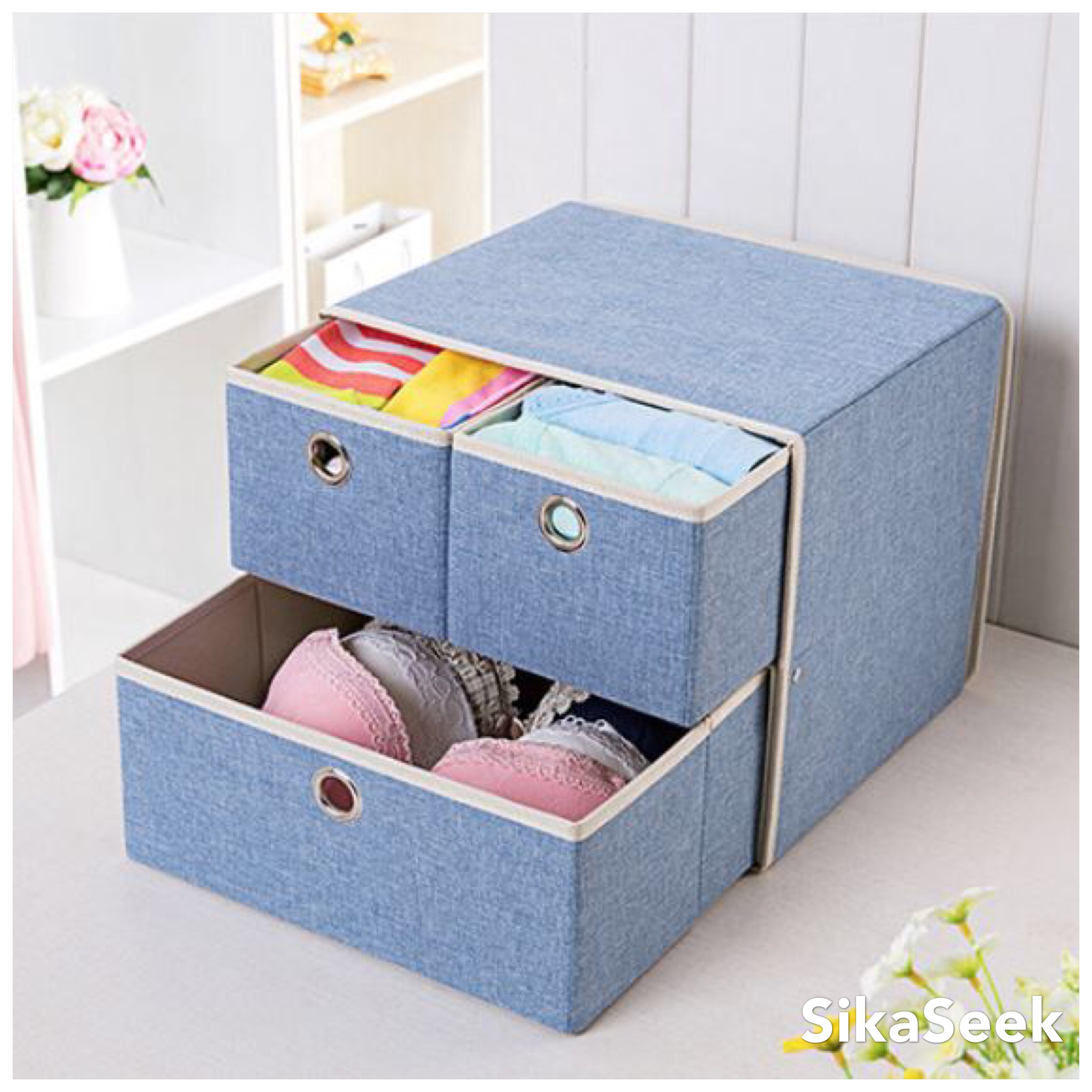 棉麻布抽籤收纳盒 BOX1002