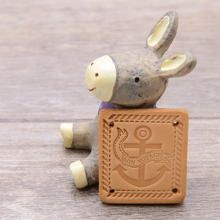 船錨真皮皮標/個