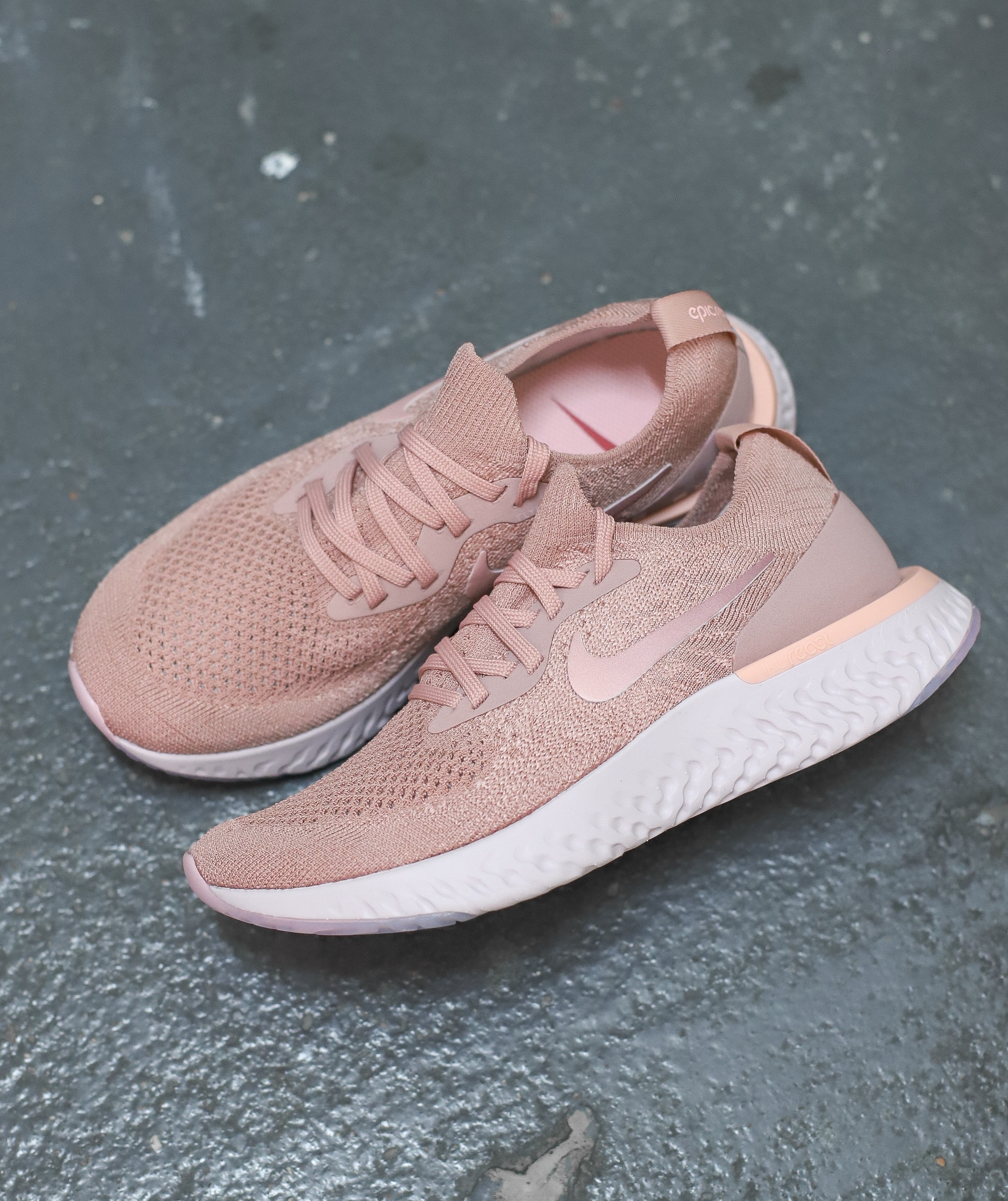 Rose Gold Nike Epic React Flyknit Rust Pink Women's Epic React