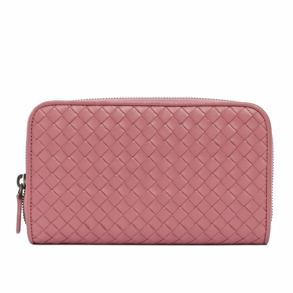 【BOTTEGA VENETA】ㄇ型拉鏈側釦式編織長夾