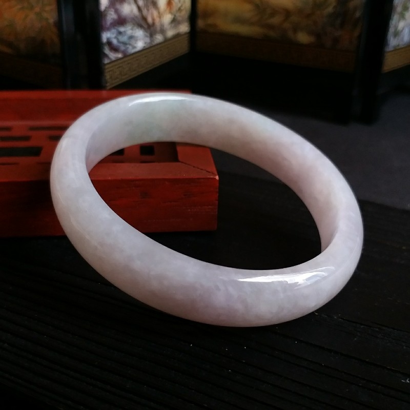 冰粉紫貴妃玉鐲 53.2mm, 天然翡翠A玉, 緬甸玉, Jade, Jadeite