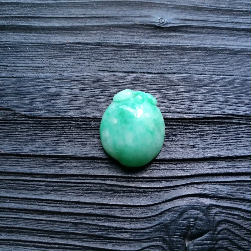 冰糯滿綠壽桃吊墜, 天然翡翠A玉, 緬甸玉, Jade, Jadeite