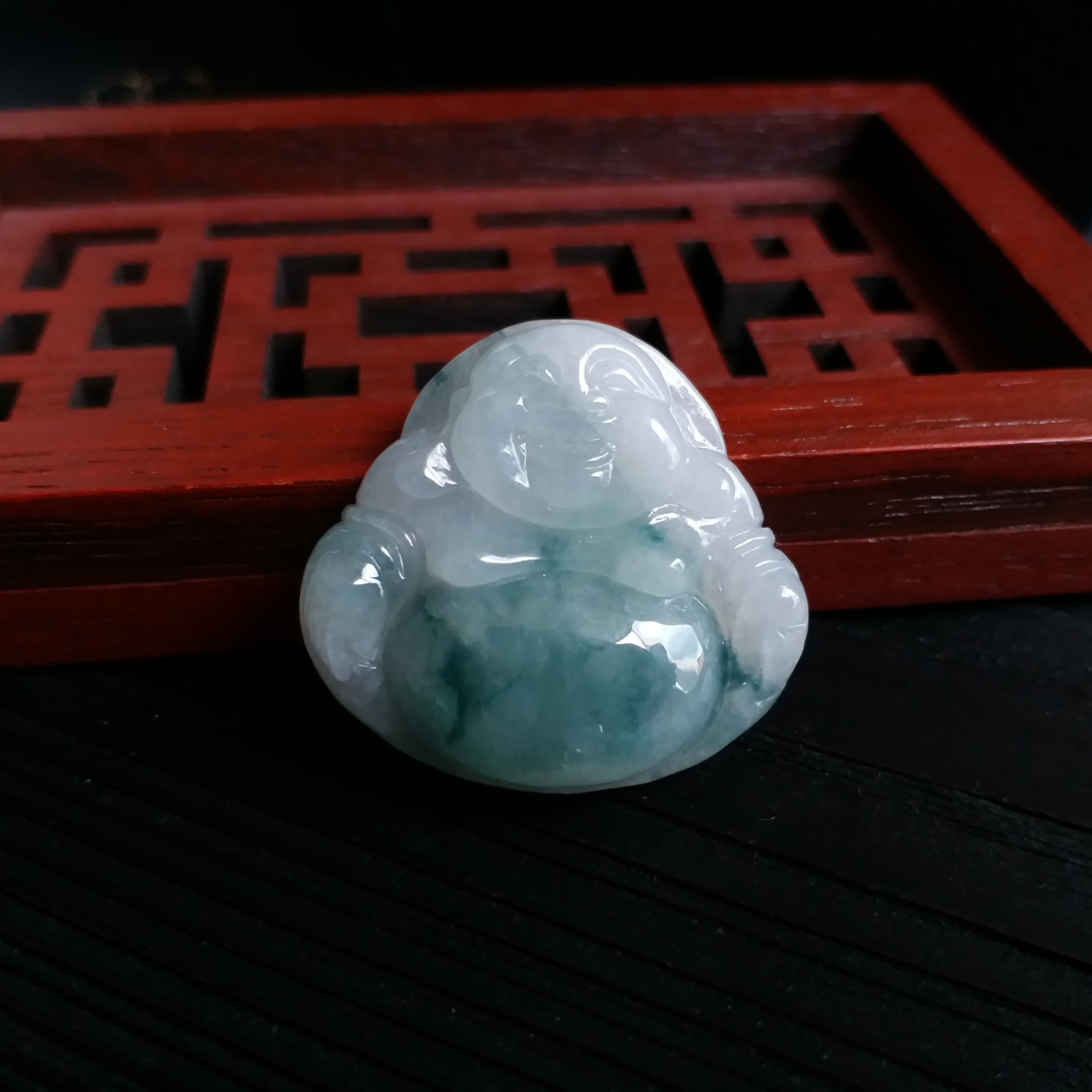 J1066 冰飄花笑佛吊墜