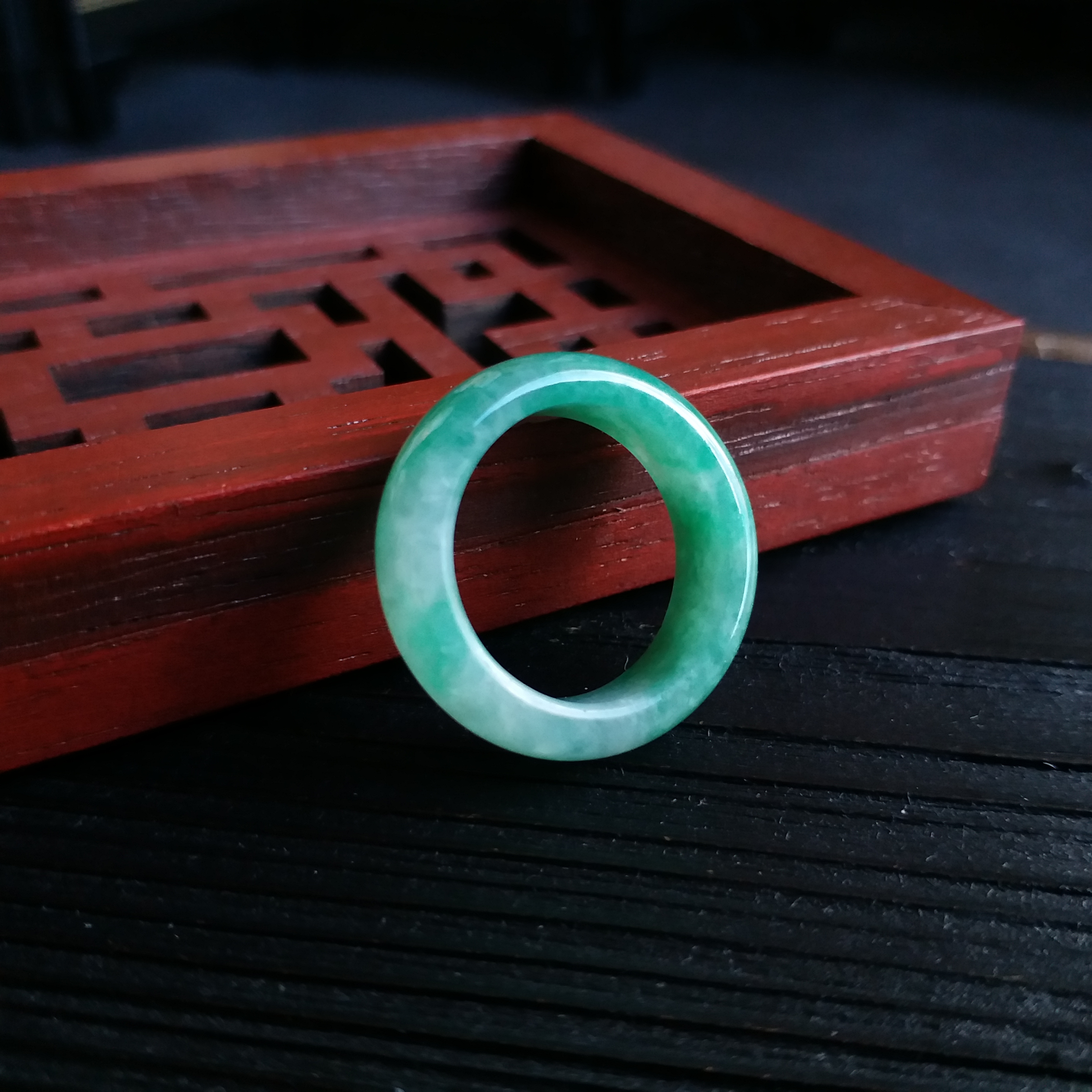 滿綠戒指 (16.5mm圈口), 天然翡翠A玉, 緬甸玉, Jade, Jadeite