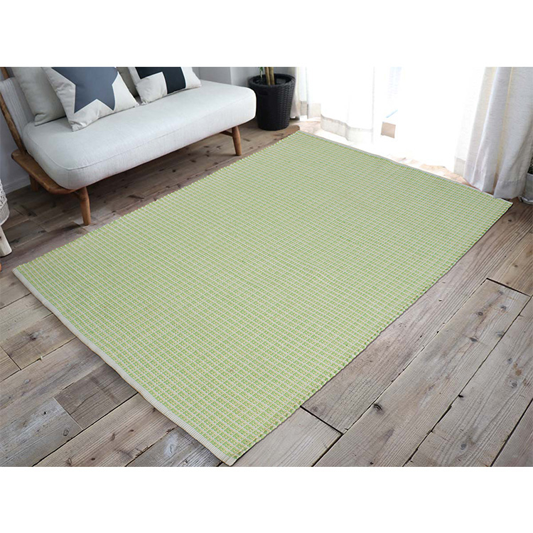 純棉彩編地毯(140x200cm)-黃綠色