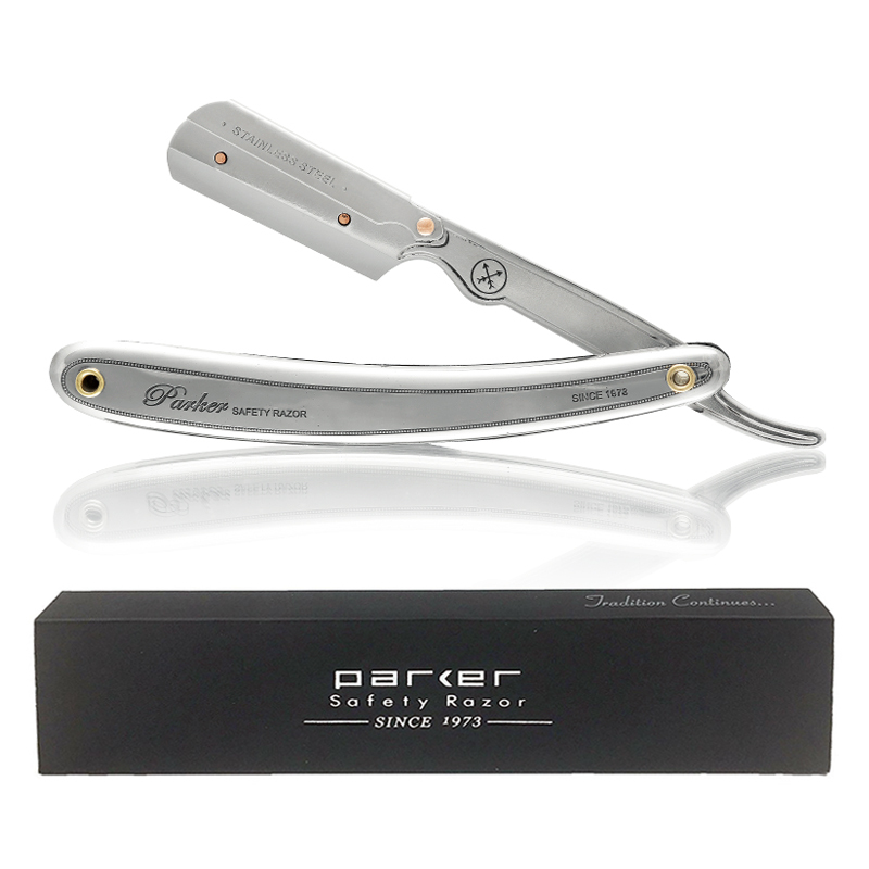 美國 Parker - SR1 不銹鋼直式剃刀＋刀架（可換刀片）