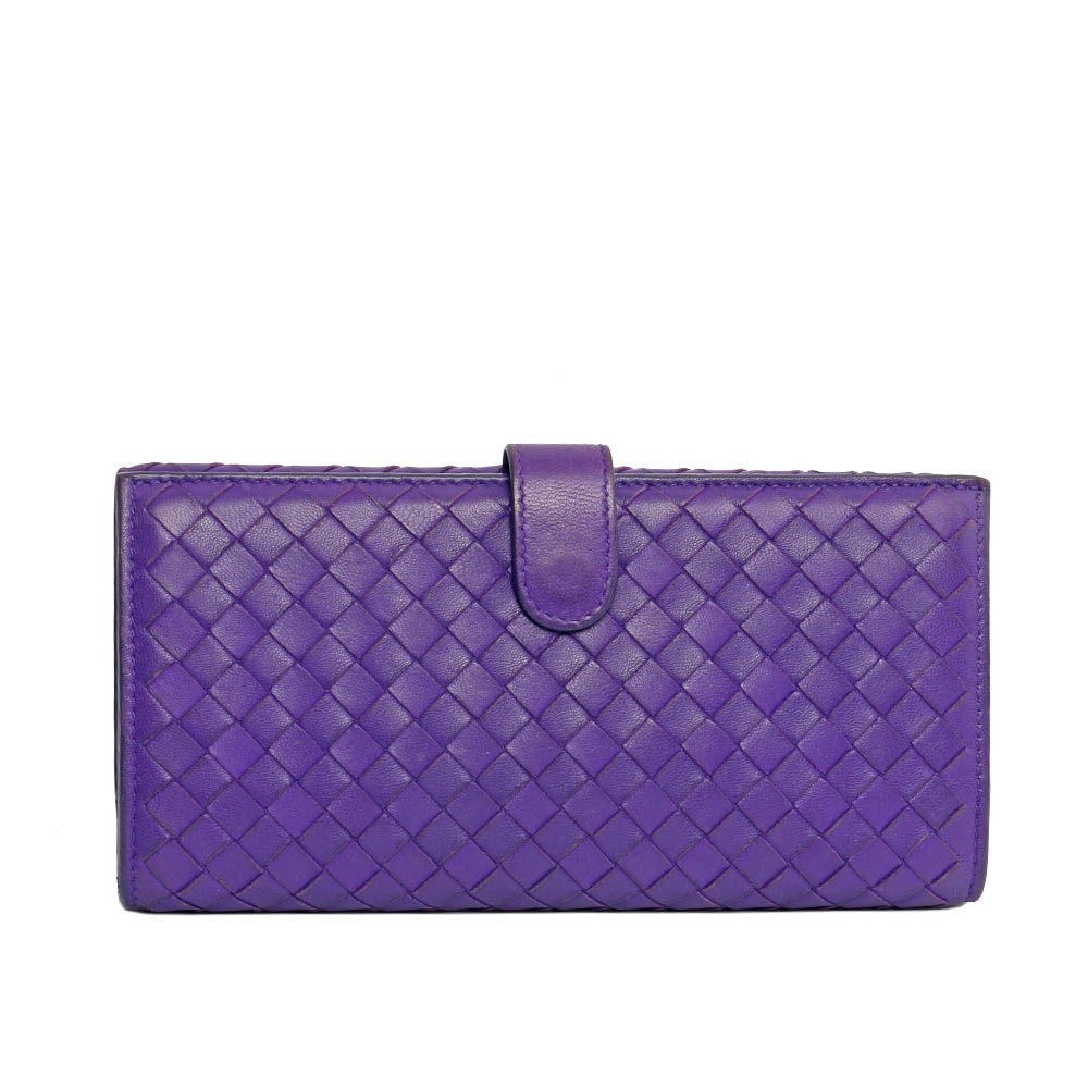 【BOTTEGA VENETA】小羊皮雙側壓釦零錢袋長夾