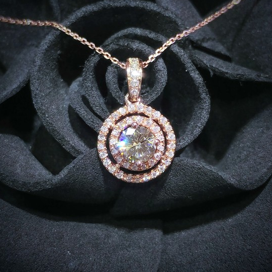 18K Rose Gold 0.60ct Diamond Pendant